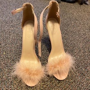 Pink fluffy heels
